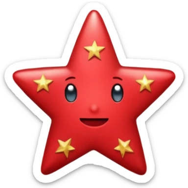 red star glitter space sticker