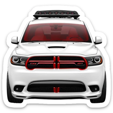 Durango DOSH HellCat SRT white and With low suspension body kit 4k, 8k and carbon: spoiler Wheels and hood With red tint sticker