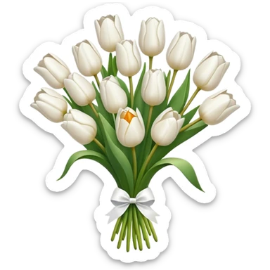 white tulip bouquet sticker