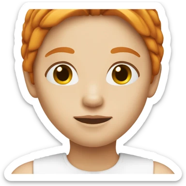 ginger girl with white skin and straight hair sticker