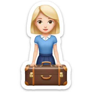 The girl with the suitcases sticker
