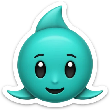 teal green with black, management logo transparent background sticker