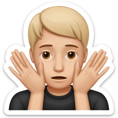 😳 but with hands completely covering face sticker