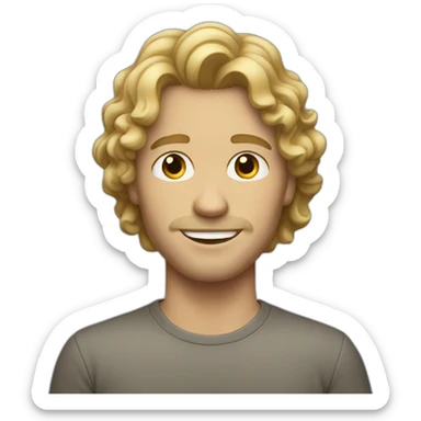 White dark-blonde guy with wavy hair sticker
