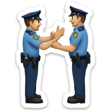 Policía Local Canarias haciendo gesto de ok con la mano sticker