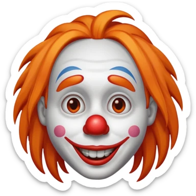whatsapp clown emoji with long hair sticker