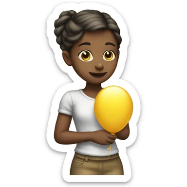 girl holding a ballon sticker