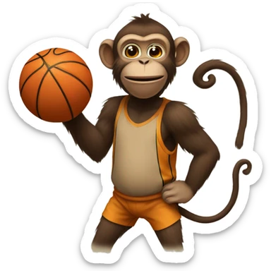 monkey with basketball sticker