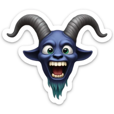 laughing crying Baphomet sticker