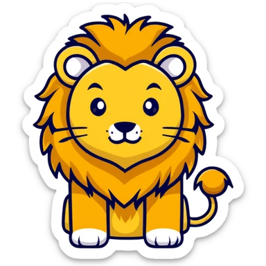 lion face with golden mane sticker