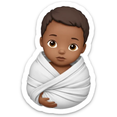 newborn black baby in a swaddle sticker