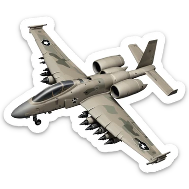 Warthog Jet (A-10 Thunderbolt II) - Fairchild Republic (Model Year: 2022) (Iconic colour: Desert camo) sticker