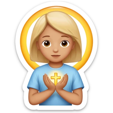 Niño abrazando a Dios sticker