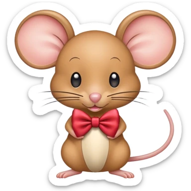 mouse with a bow  sticker