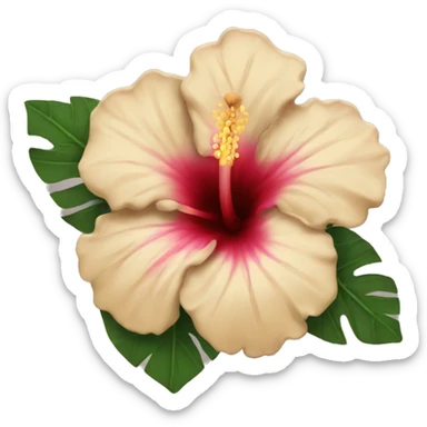 beige hibiscus sticker