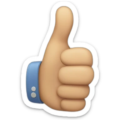 thumbs up emoji where the thumb is missing, the hand has only four fingers sticker