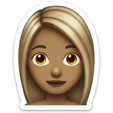 Brown hair girl with blonde highlights sticker