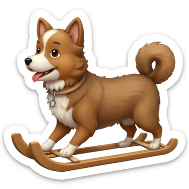 dog with Sled  sticker