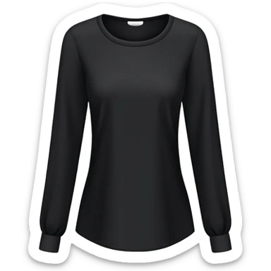 plain isolated black long sleeve blouse sticker