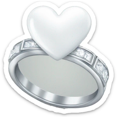 White Heart with engagement ring sticker