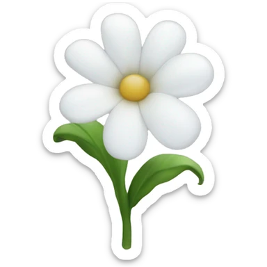 White flower sticker