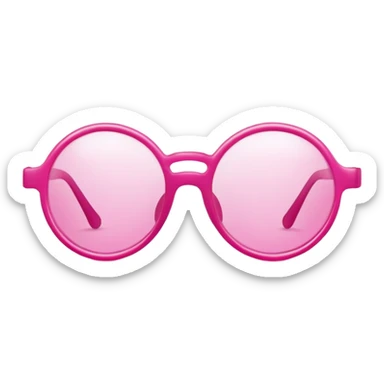 round protective glasses with vibrant pink tinted lenses, laboratory eyewear sticker