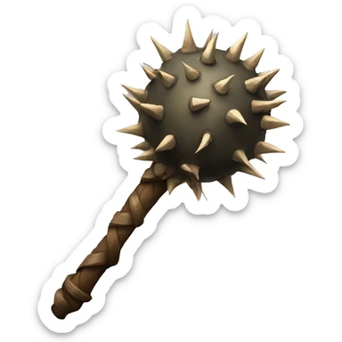 round-headed mace with thorns all around sticker