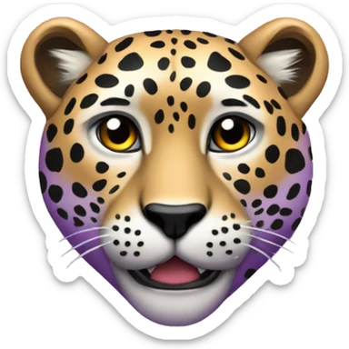 corazón lila con manchas de leopardo  sticker