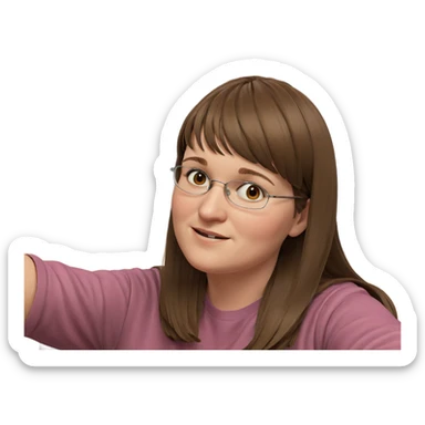 brown haired girl indoors sticker