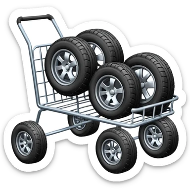 Trolley with tires sticker