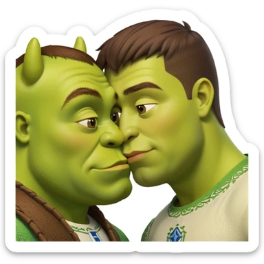 Ronaldo kisses shrek sticker