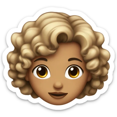 tan angel girl with black curls, pretty, wings sticker