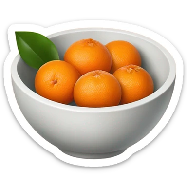 tangerines with pealed tangerines on a bowl  sticker