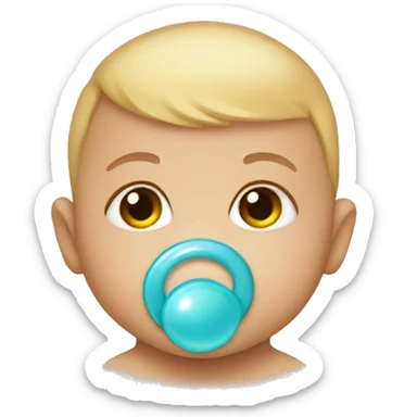 Baby wearing pacifier sticker