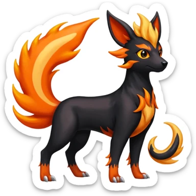 
Canine-Litten-Houndoom-Amaura-Salandit-Noibat-Flareon-Fakémon-fusion (full body) sticker