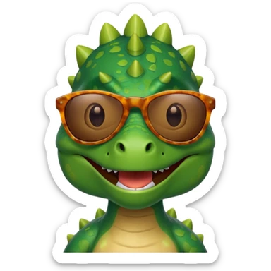 dinosaur wearing sunglasses sticker