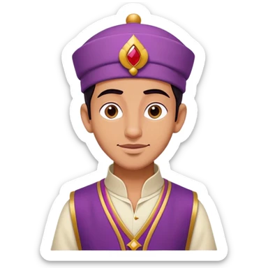 Aladdin with purple vest and fez sticker