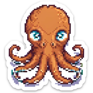 A cartoon octopus with a friendly face sticker