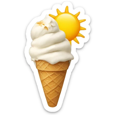 Sun eating ice cream  sticker