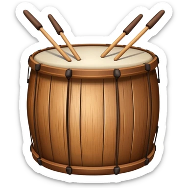 Traditional drum with sticks used to wake people up at dawn sticker