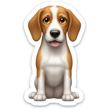 Perro con orejas de Beagle, Toño de pelo miel, ojos café, barbas blancas. Mirando el horizonte  sticker
