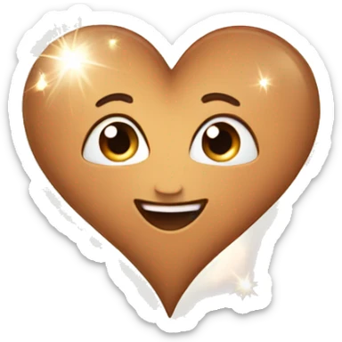 Light brown heart with sparkle  sticker