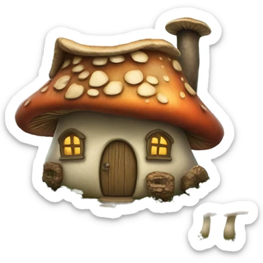 Mushroom cottage sticker