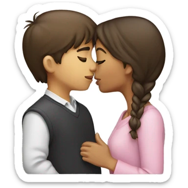 Girl boy kissing sticker