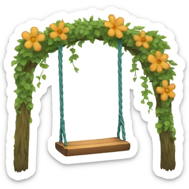 A swing made from flower and vines sticker