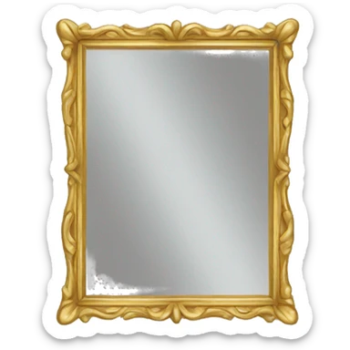 mirror with a gold frame sticker