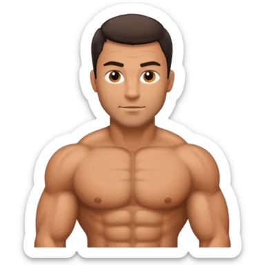 Muscular and body hair man sticker