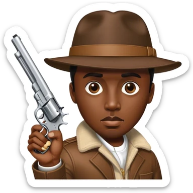 P diddy wearing a hat with a gun  sticker