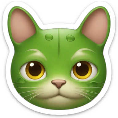 tête de chat avec corps de grenouille sticker