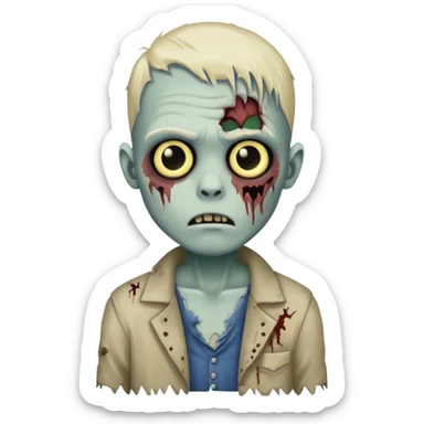 decaying zombie boy sticker
